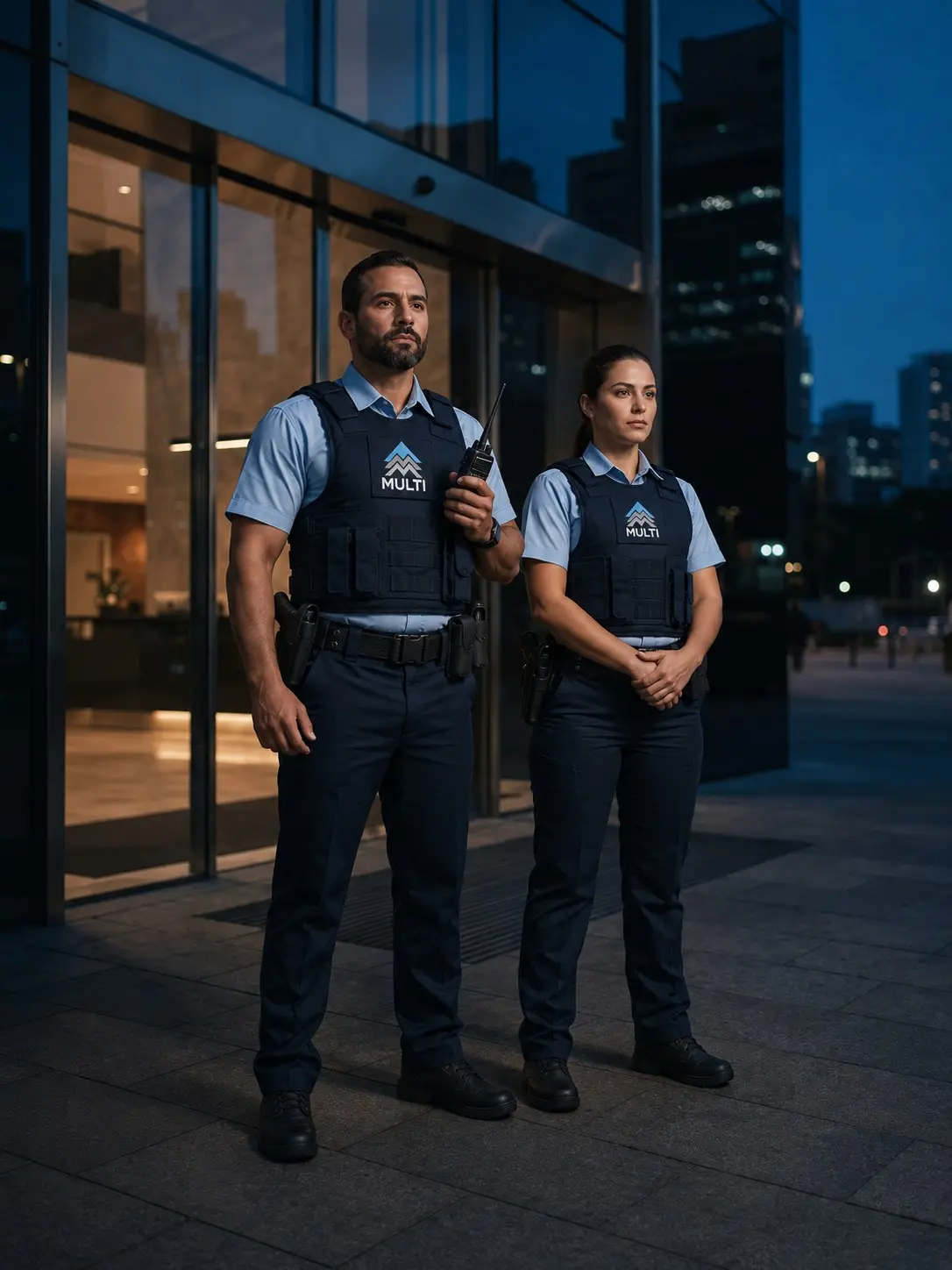 Equipe de segurança orgânica em operação